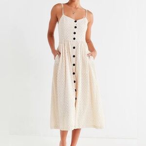 Urban Outfitters White eyelet midi dress size extra small